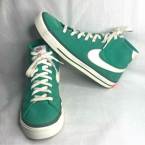 Nike Court Legacy Canvas Mid Sneakers Mens Size US 11.5 Mint Green White Shoes - Picture 1 of 15